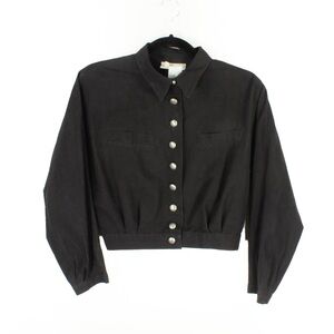 Vintage Claudie Pierlot Paris Silver Metal Button Black Lightweight Jacket